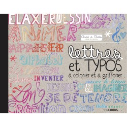 Livre lettres et typos à colorier et à griffonner