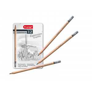 Boîte de 12 crayons graphite Expression - Bruynzeel