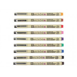 Set de 9 feutres de couleurs Pigma Micron