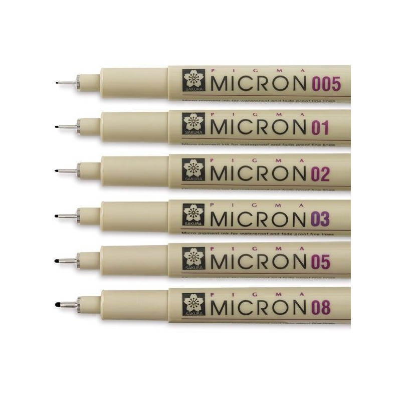 Feutres Pigma Micron calibrés haut de gamme