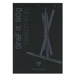 Bloc Graf'iT noir encollé de Clairefontaine