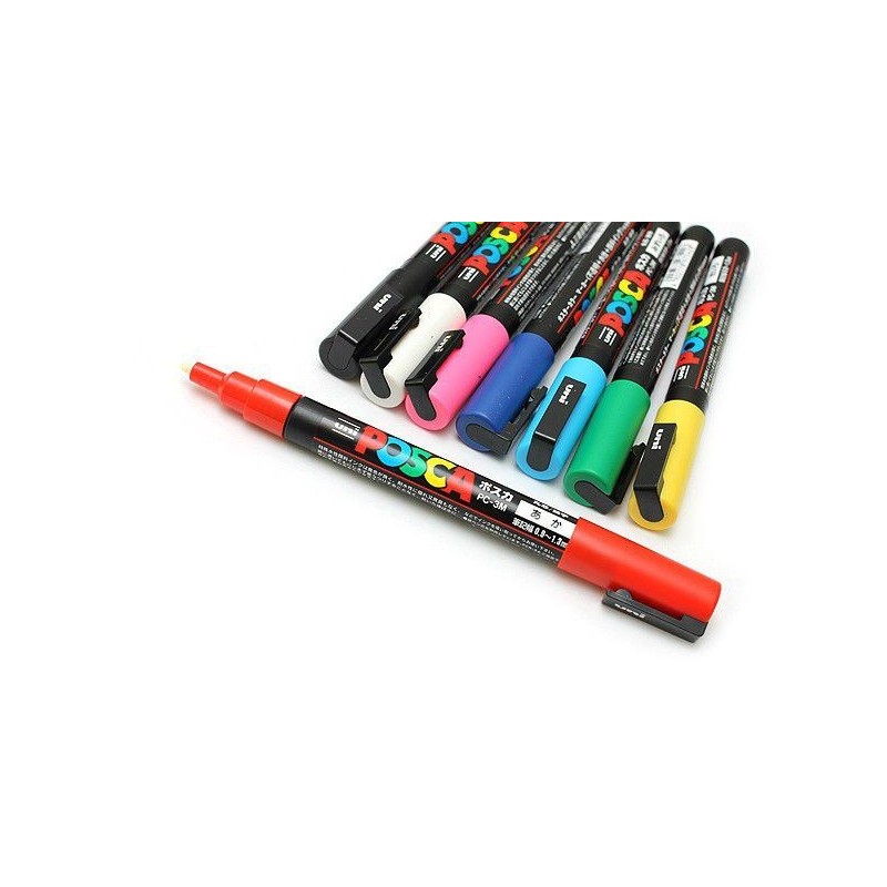 Set de 8 marqueurs POSCA PC-3M pointes fines 1,5mm