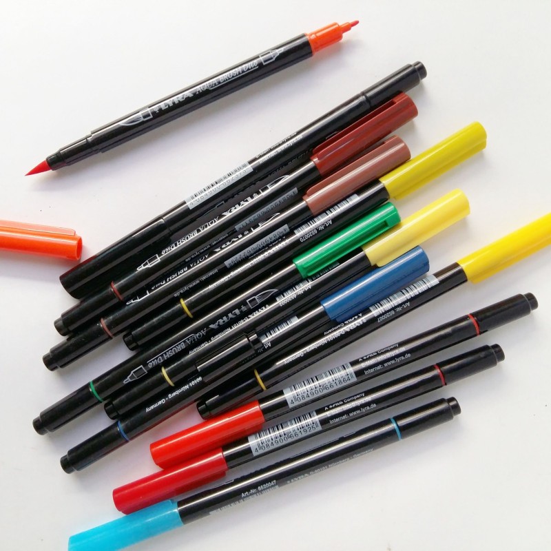 Feutre pinceau aquarellable Aqua Brush Duo avec une double pointe