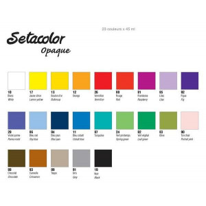 PEBEO 22603 Peinture Textile Sétacol Opaque Couvrante Lot de 10