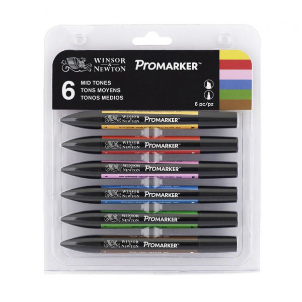 Set de 6 brushmarkers couleurs de tons moyens