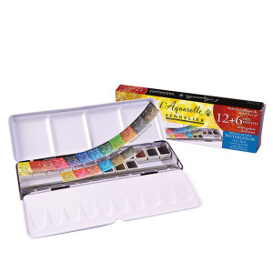 Boîte aquarelle extra-fine Sennelier - 12 demi-godets +6 gratuits !