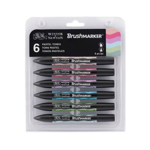 Set de 6 brushmarkers couleurs de tons pastels