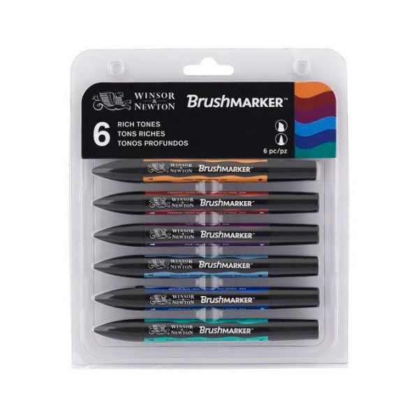 Set de 6 brushmarkers couleurs de tons riches