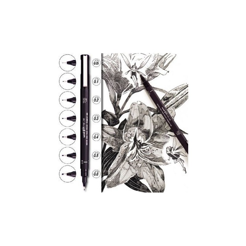 Feutres PIN, pochettes de 5 feutres calibrés