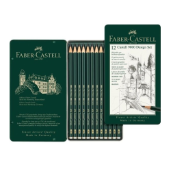 Boîte de 12 crayons graphite Castell 9000 - Design set - Faber-Castell
