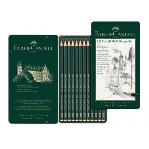 Boîte de 12 crayons graphite Castell 9000 - Design set - Faber-Castell