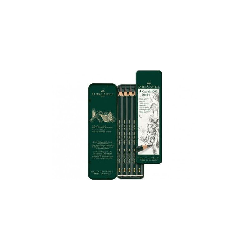 Boîte de 5 crayons Castell 9000 Jumbo de Faber-castell
