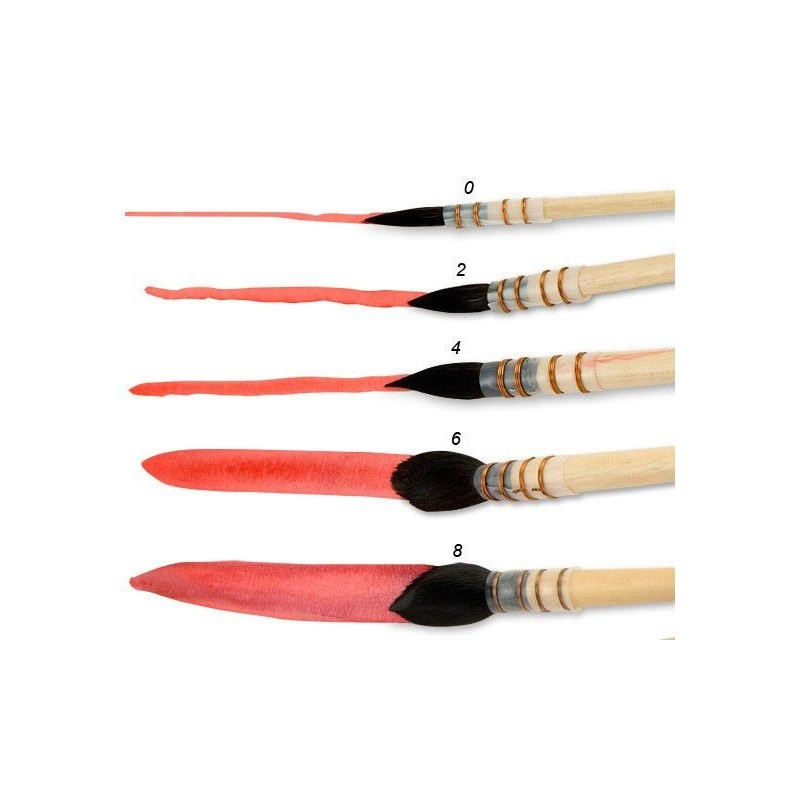 Set de 5 pinceaux en petit-gris pur + une natte bambou de rangement