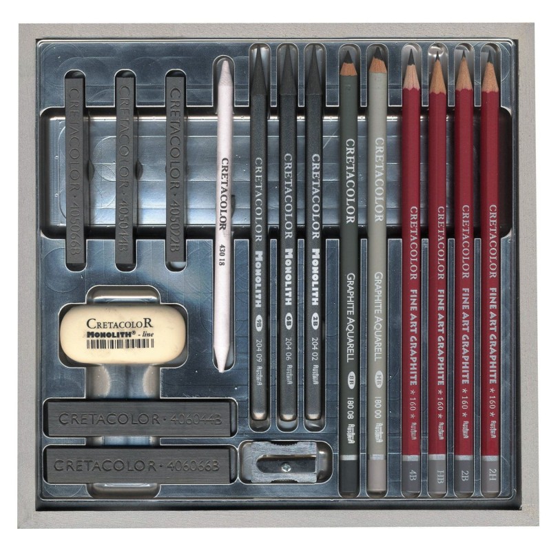 Coffret Silver Box, crayons graphite de Cretacolor