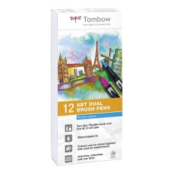Boîte 12 feutres pinceaux Tombow ABT "Basique" 