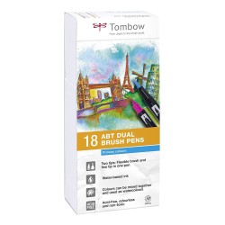 Boîte 18 feutres pinceaux Tombow ABT "Basique" 