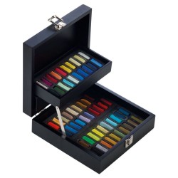Coffret en bois de 60 demi-pastels secs à l'écu Sennelier