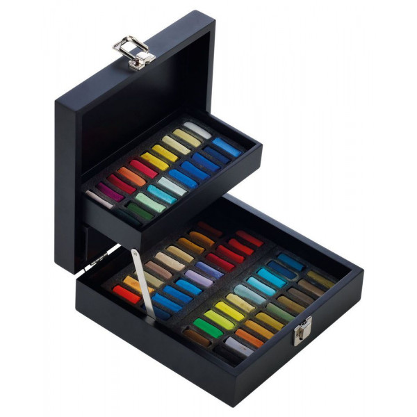 Coffret bois noir - 60 pastels à l'écu - Sennelier