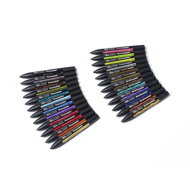Trousse Mixed de 24 Promarkers et Brushmarkers de Winsor & Newton