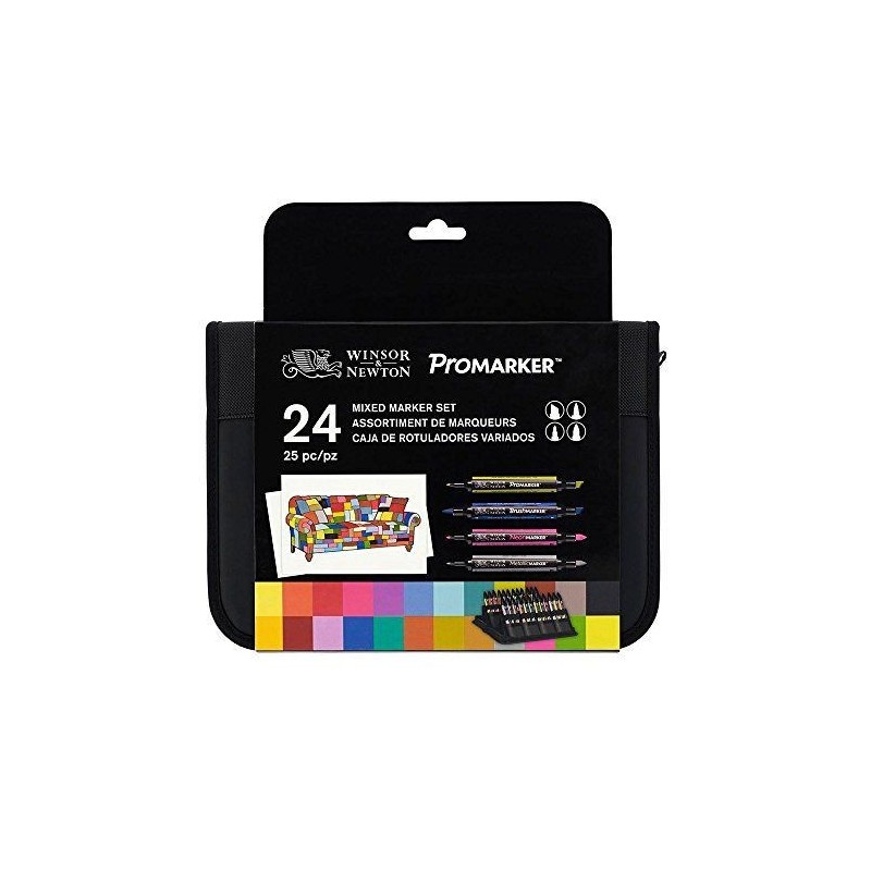 Trousse Mixed de 24 Promarkers et Brushmarkers de Winsor & Newton