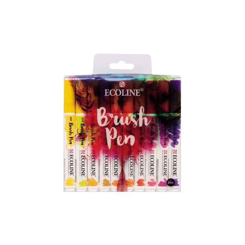 Set de 20 feutres pinceaux Ecoline de Talens