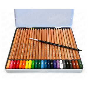 Boîte de crayons aquarelle de couleur + pinceau - Bruynzeel