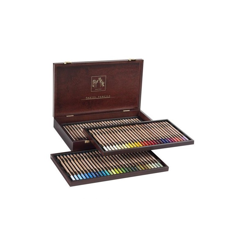 Coffret bois 84 crayons pastel de Caran d'Ache