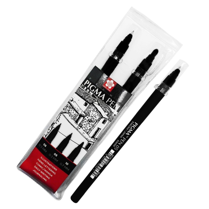 Set de 3 feutres Pigma brush pen de Sakura