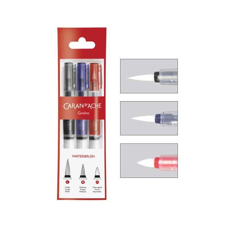 Set de 3 pinceaux à réservoir d’eau de Caran d'ache