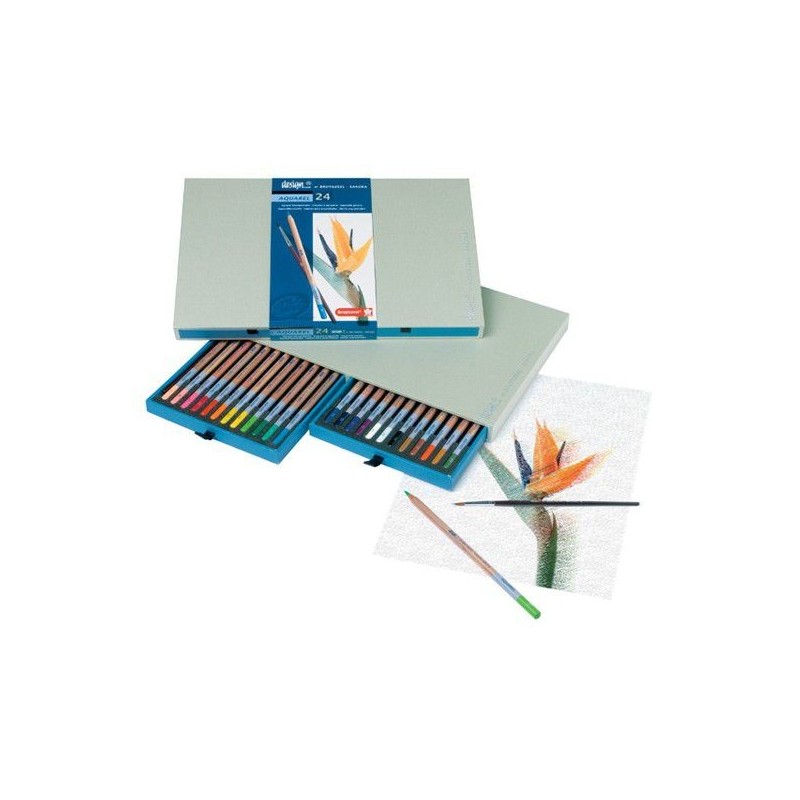 Coffret de 24 crayons de couleurs aquarellables BRUYNZEEL