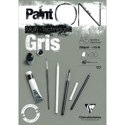 Bloc multi-technique Clairefontaine Paint On gris 