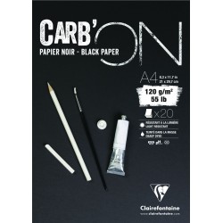 Bloc papier noir Carb'ON - 120gr - Clairefontaine