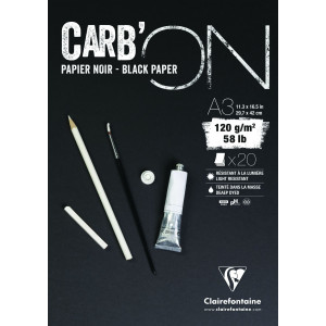 Bloc papier noir Carb'ON - 120gr - Clairefontaine