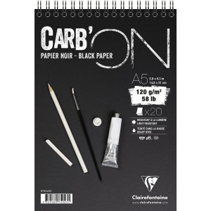 Bloc papier noir Carb'ON - 120gr - Clairefontaine