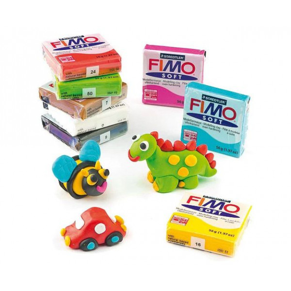 Atelier Fimo, 26 pains de 57 grammes de pâte à modeler Fimo Soft et 10  outils