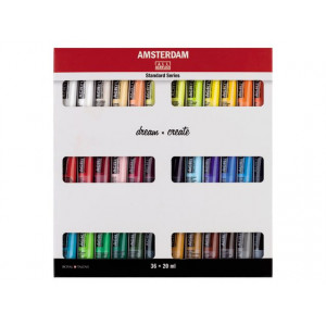 Set 36 tubes de peinture acrylique Amsterdam 20ml