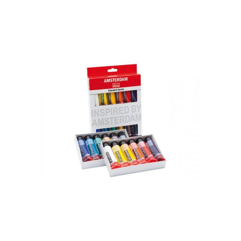 Set 12 tubes de peinture acrylique Amsterdam 20ml