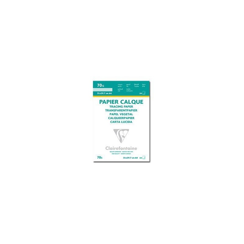 Bloc de papier calque transparent 90gr - Clairefontaine
