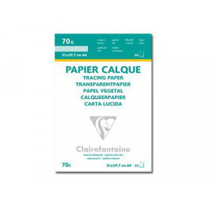 Bloc de papier calque transparent 90gr - Clairefontaine - Creastore