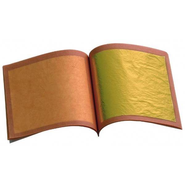 Feuilles d'or demi-jaune vif - libre- 80x80mm