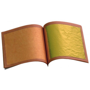 Feuilles d'or demi-jaune vif - libre- 80x80mm