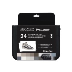 Trousse de 24 ProMarker tons gris - Marqueurs à Alcool