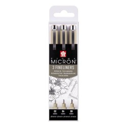 Set de 3 feutres Pigma Micron calibrés - Sakura