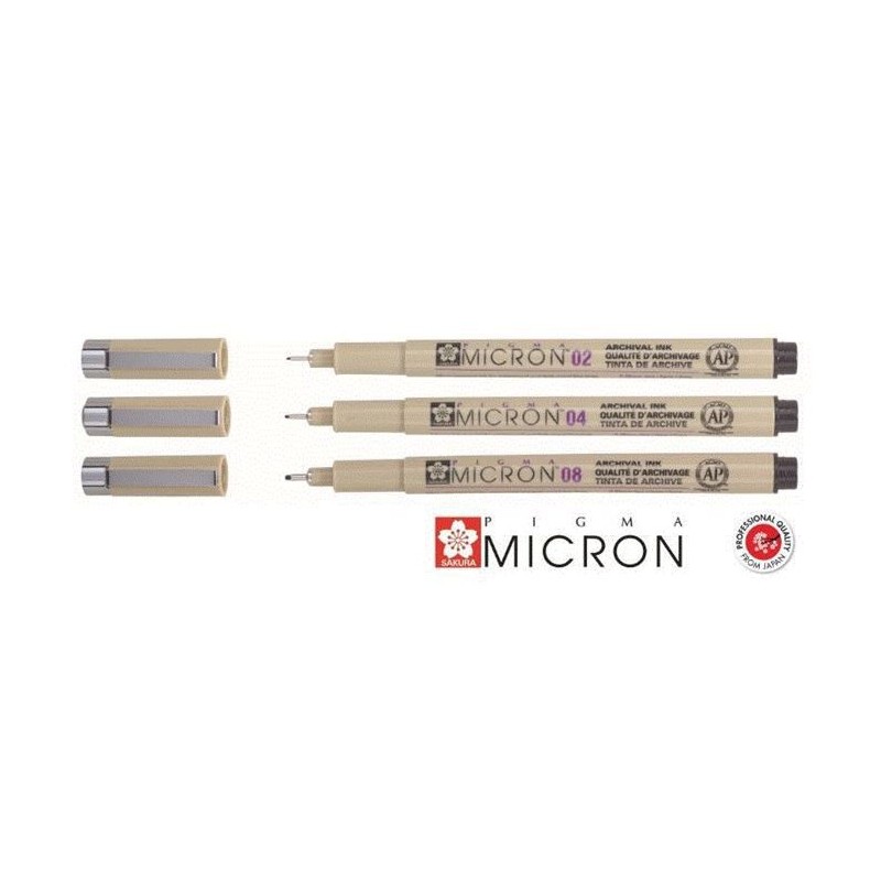 Set de 3 feutres Pigma Micron calibrés - Sakura