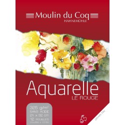 Bloc papier aquarelle « Le rouge » de Hahnemühle