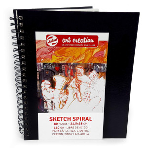 Scol'Arts Création  Carnet de dessin A5 spiralé 140grs 80 fls papier crème