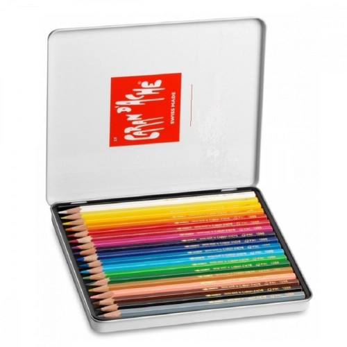 Boîte métal de crayons de couleurs aquarellables SwissColor de Caran d