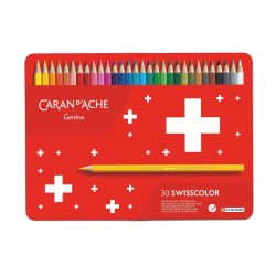 Boîte métal de crayons de couleurs aquarellables SwissColor de Caran d'Ache