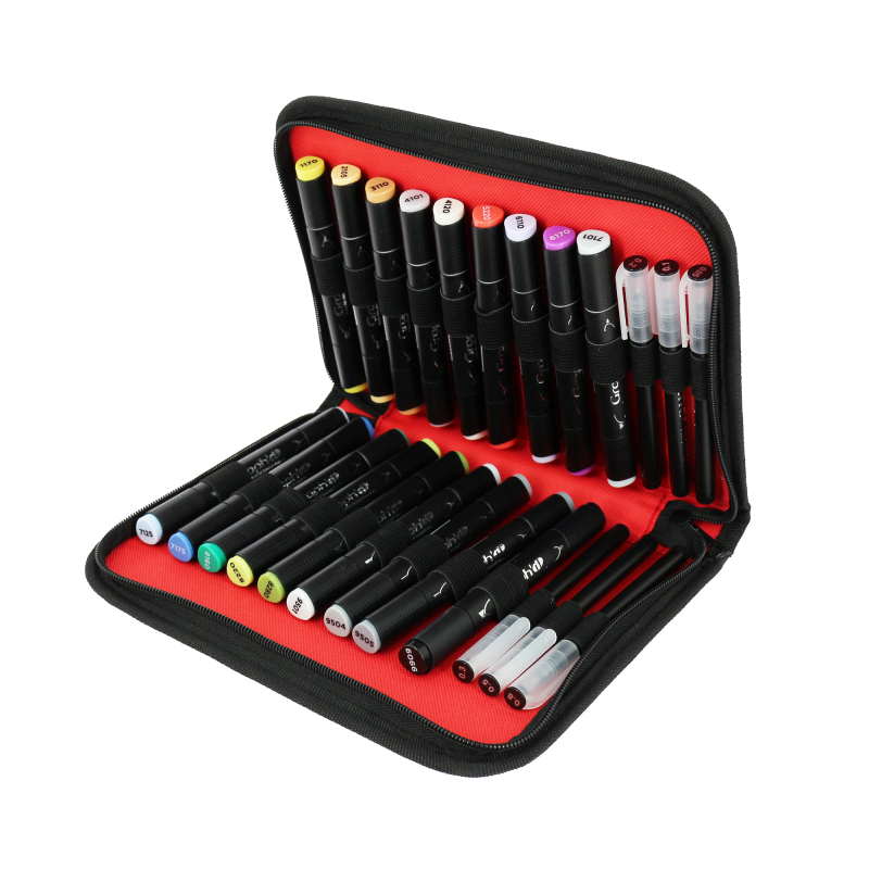 Trousse Graph'it contenant 18 marqueurs à alcool + 6 feutres calibrés