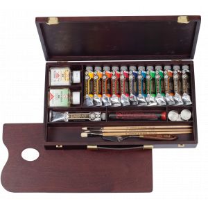 Coffret Huile complet tiroir 13 tubes Rembrandt et accessoires 